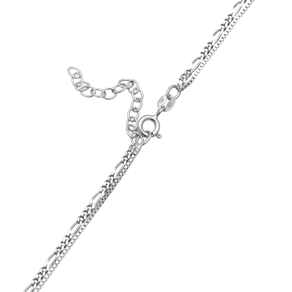 Silber - Elli | Choker Kreuz Anhänger | Zirkonia (Weiß) | 925er Sterling Silber