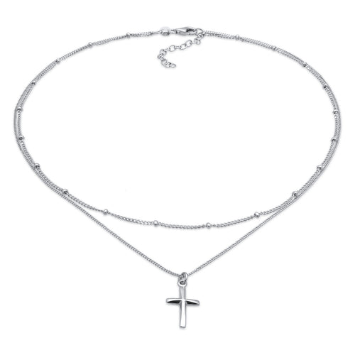 Silber - Elli | Kugel-Choker Kreuz | 925 Sterling Silber