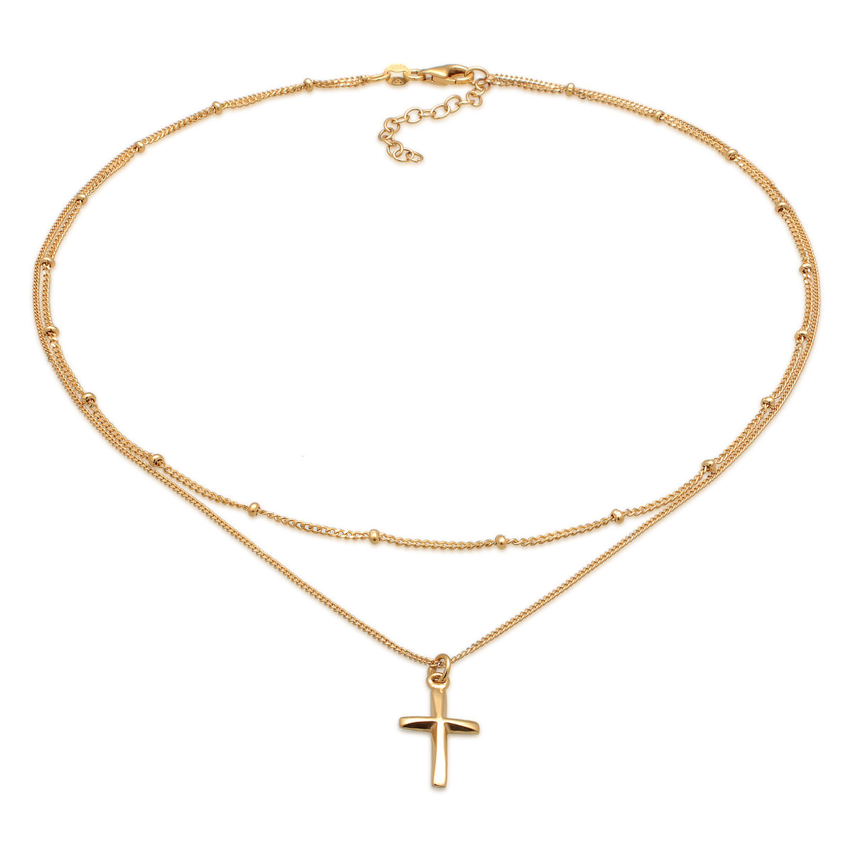 Gold - Elli | Kugel-Choker Kreuz | 925 Sterling Silber Vergoldet
