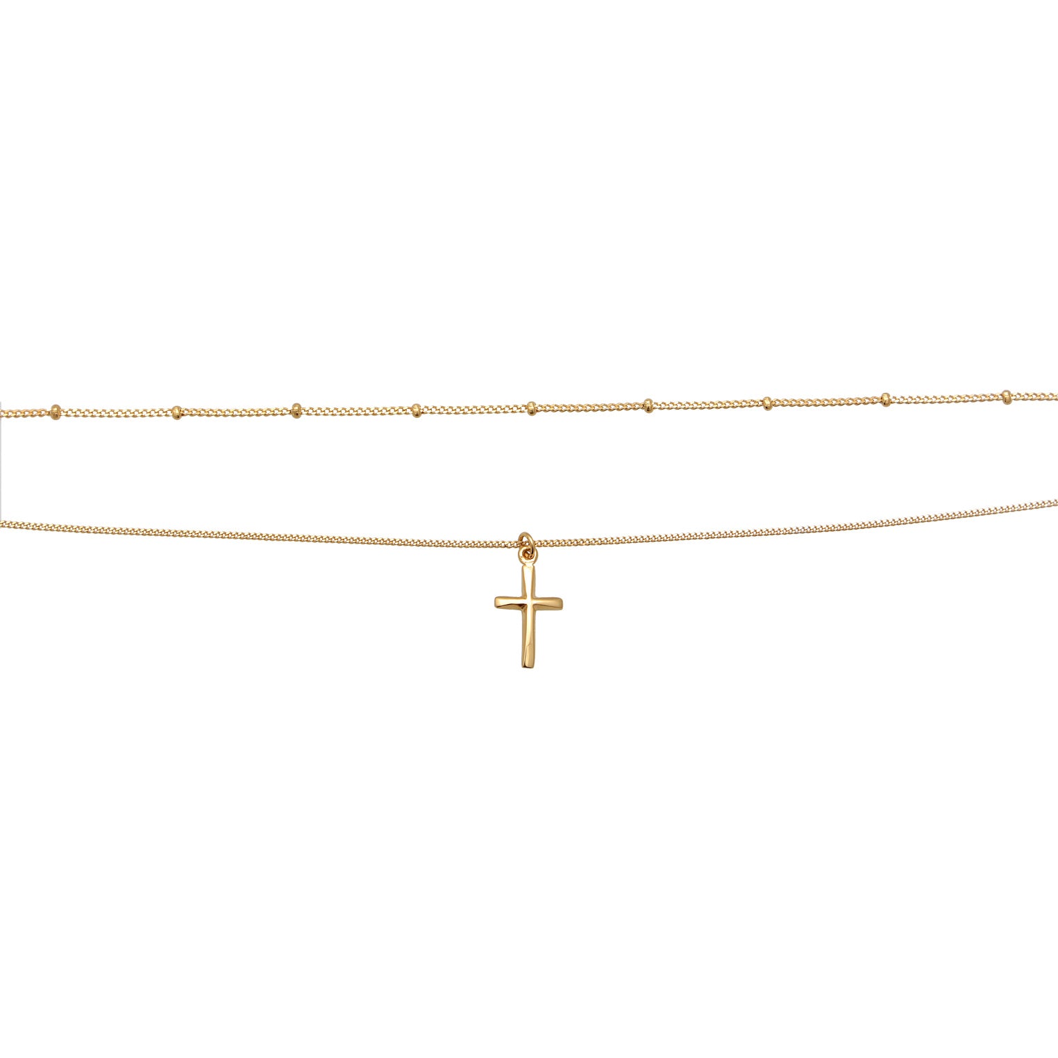 Gold - Elli | Kugel-Choker Kreuz | 925 Sterling Silber Vergoldet