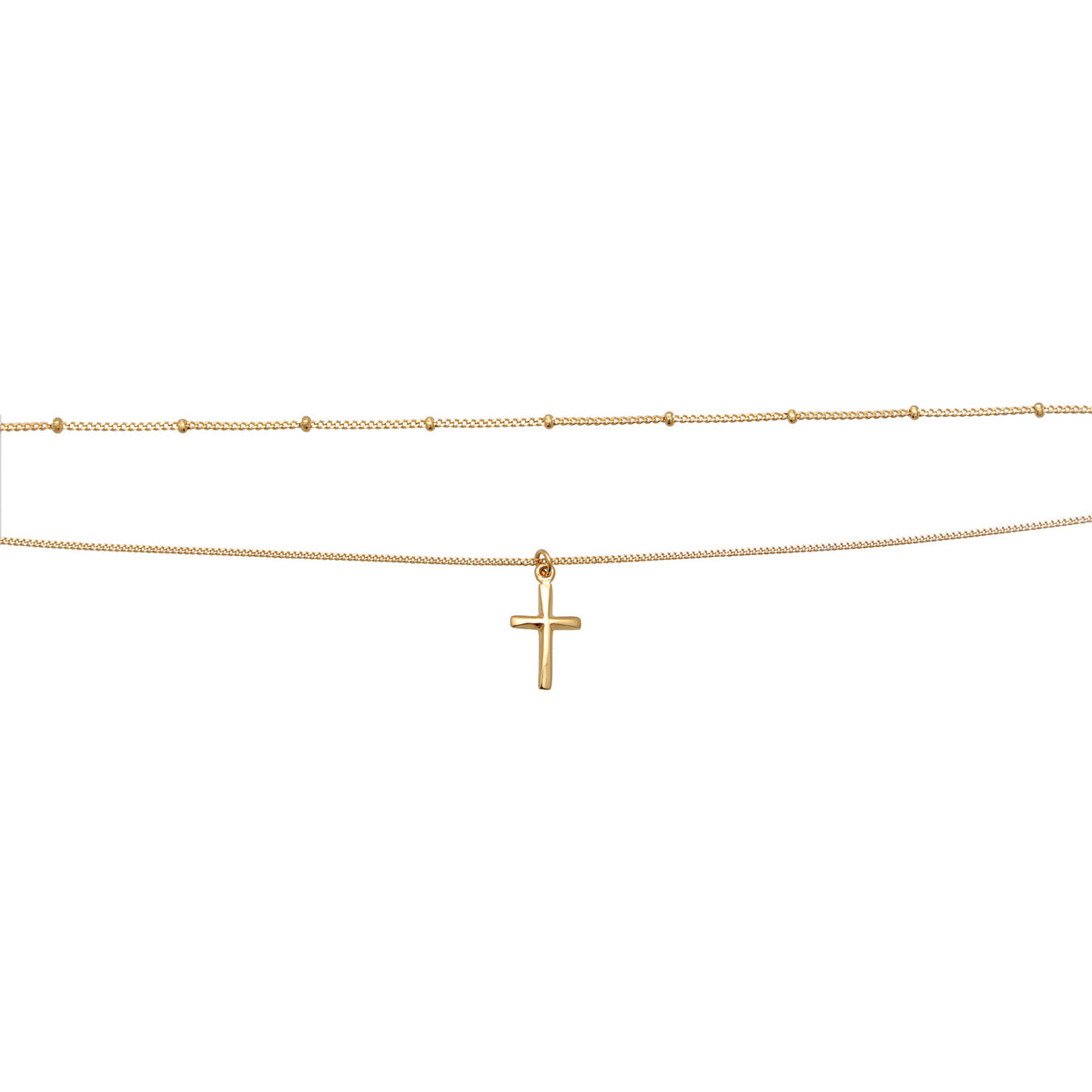Gold - Elli | Kugel-Choker Kreuz | 925 Sterling Silber Vergoldet