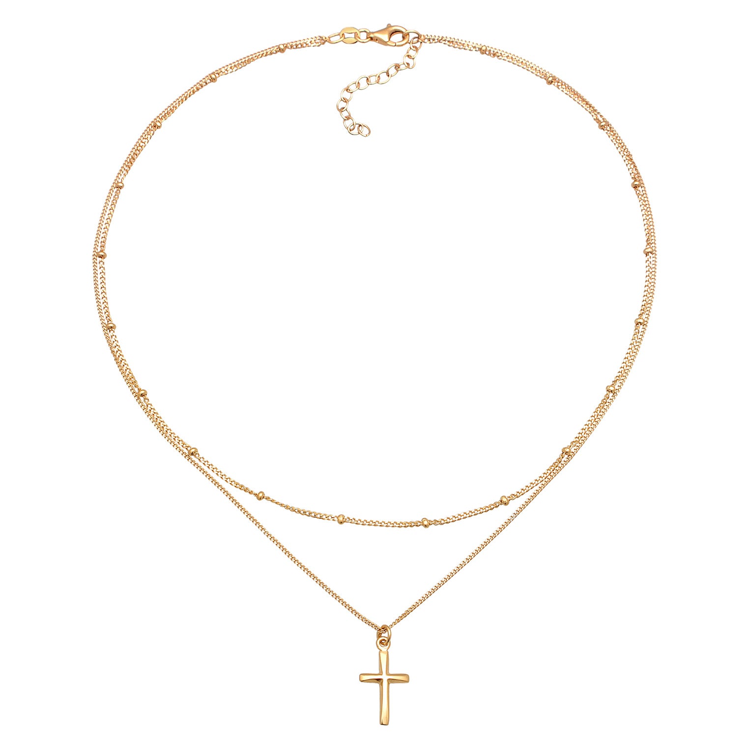 Gold - Elli | Kugel-Choker Kreuz | 925 Sterling Silber Vergoldet