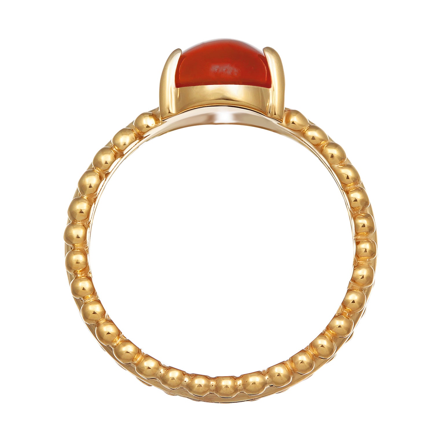 Orange - Elli PREMIUM | Solitär-Ring Twisted | Karneol (Rot) | 925er Sterling Silber Vergoldet