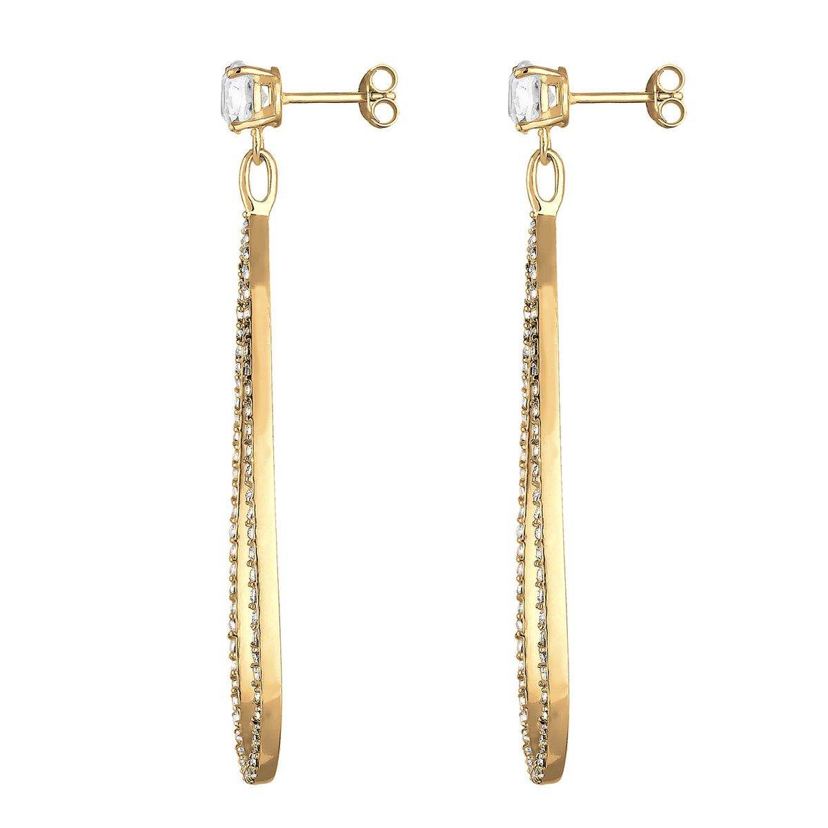 Gold - Elli PREMIUM | Ohrhänger Tropfen | Mit Kristallen von Swarovski® (Weiß) | 925er Sterling Silber Vergoldet