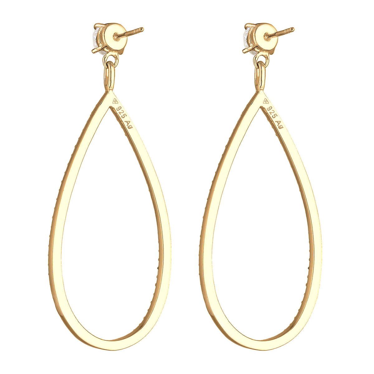 Gold - Elli PREMIUM | Ohrhänger Tropfen | Mit Kristallen von Swarovski® (Weiß) | 925er Sterling Silber Vergoldet