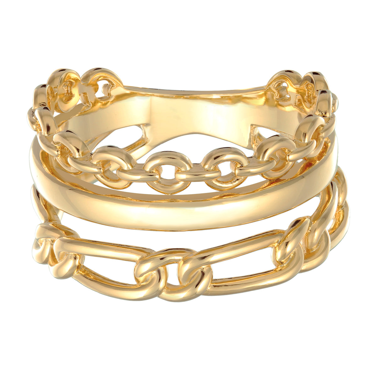 Gold - Elli | Bandring Glieder Geflochten | Messing