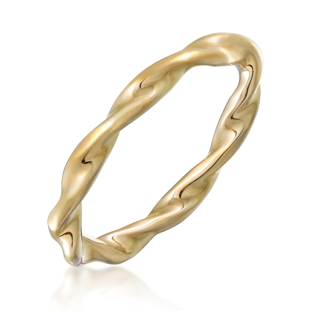 Gold - Elli | Stapelring Twisted | Messing