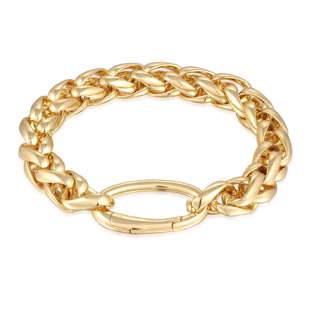 Gold - Elli | Glieder-Armband Ringverschluss | Messing