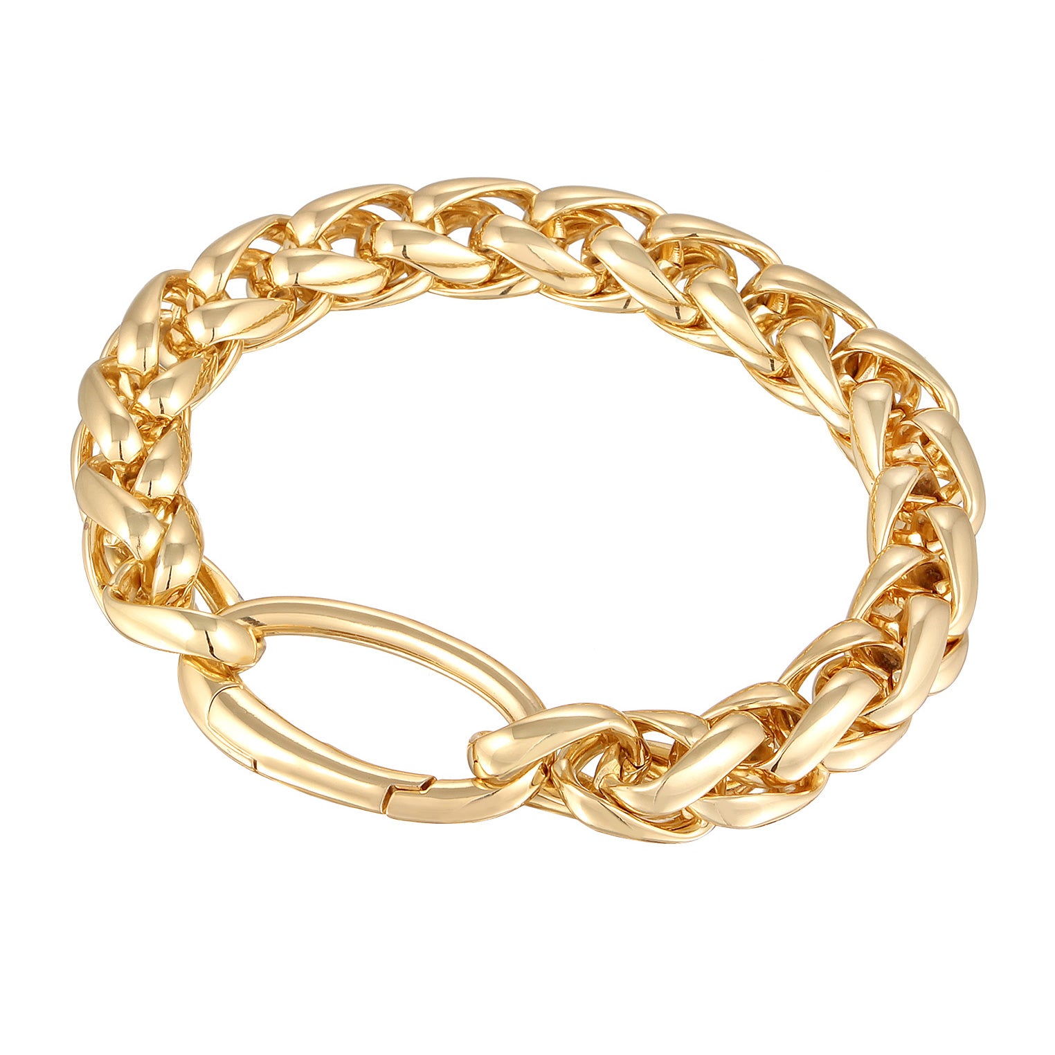 Gold - Elli | Glieder-Armband Ringverschluss | Messing