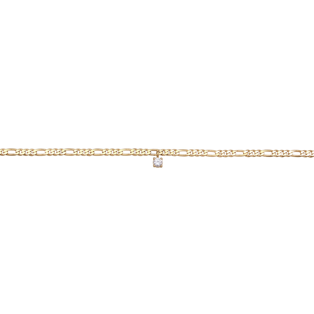 Gold - Elli | Figaro-Choker | Zirkonia (Weiß) | Messing
