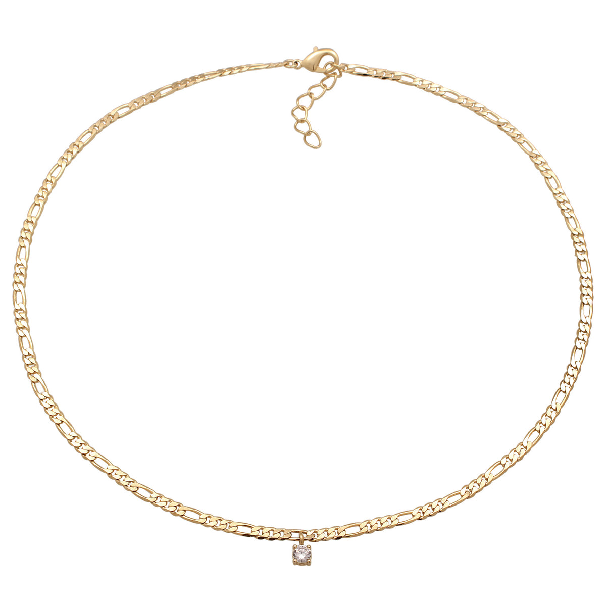 Gold - Elli | Figaro-Choker | Zirkonia (Weiß) | Messing