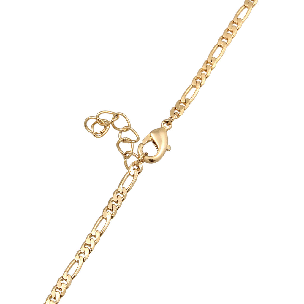 Gold - Elli | Figaro-Choker | Zirkonia (Weiß) | Messing