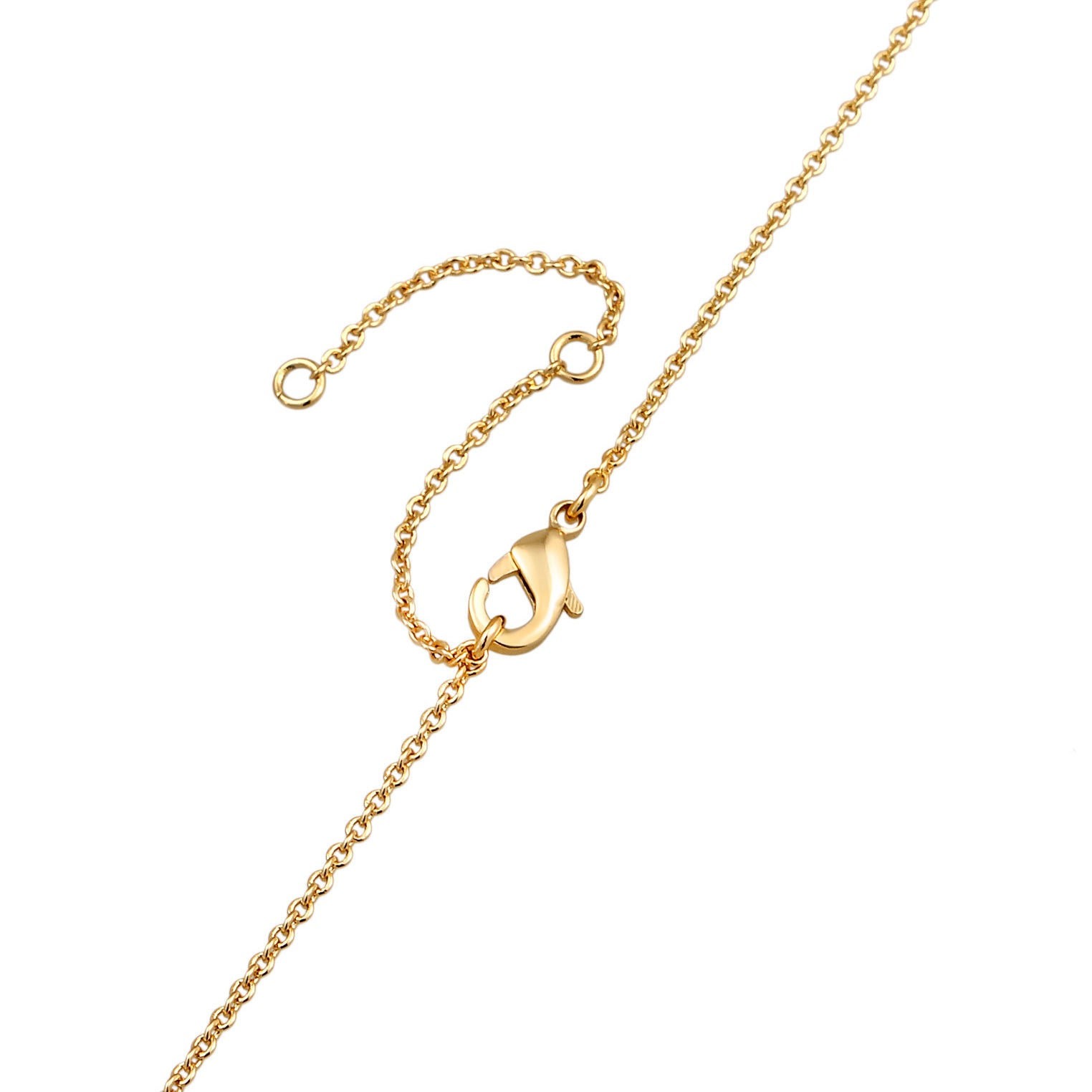 Gold - Elli | Halskette Kreis Anhänger | Kristalle (Weiß) | Messing