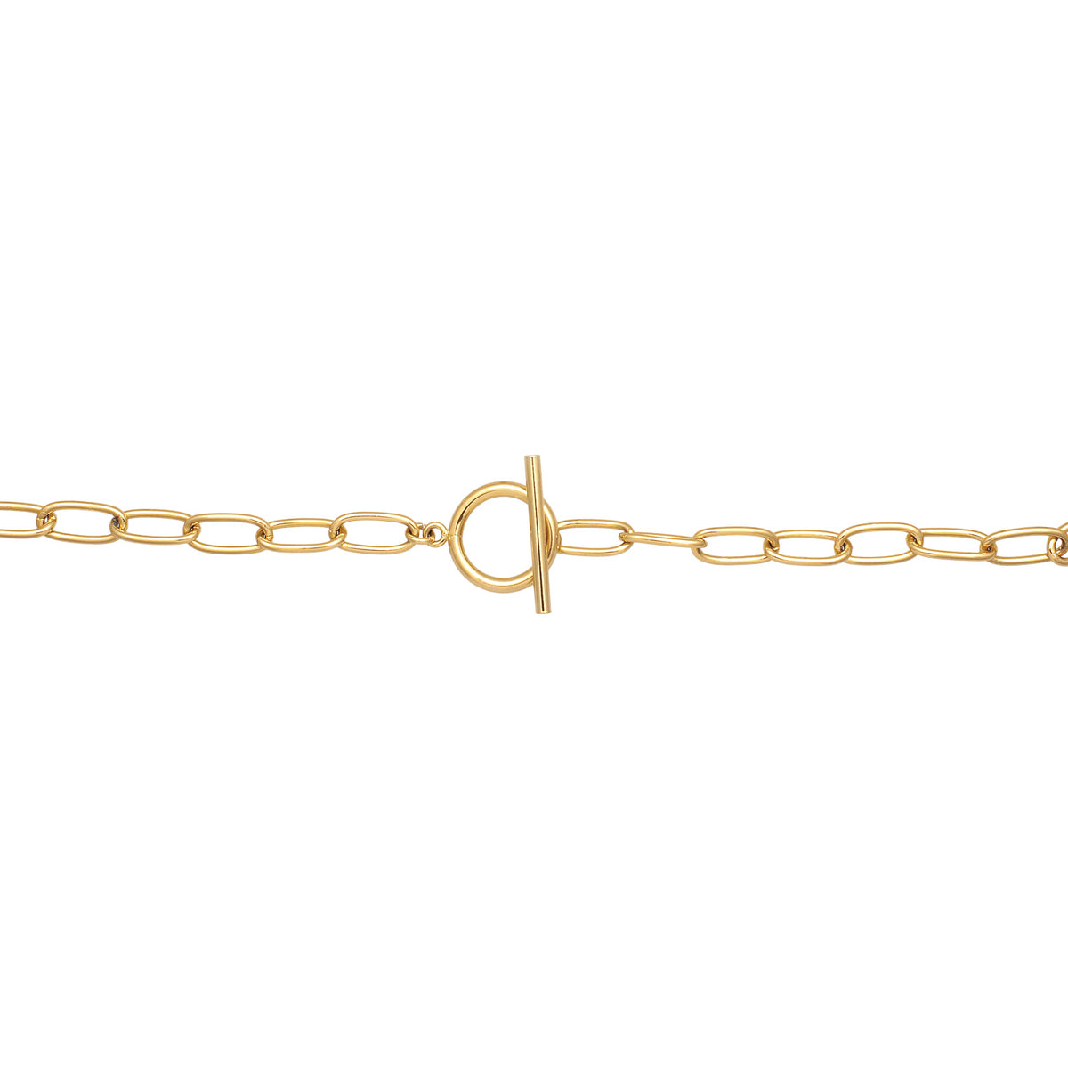 Gold - Elli | Glieder-Halskette T-Verschluss | Messing