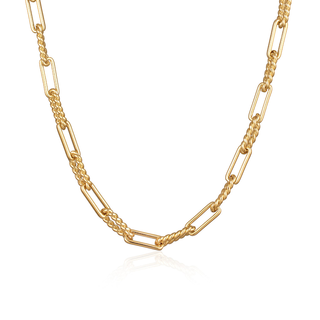 Gold - Elli | Glieder-Halskette Basic | Messing