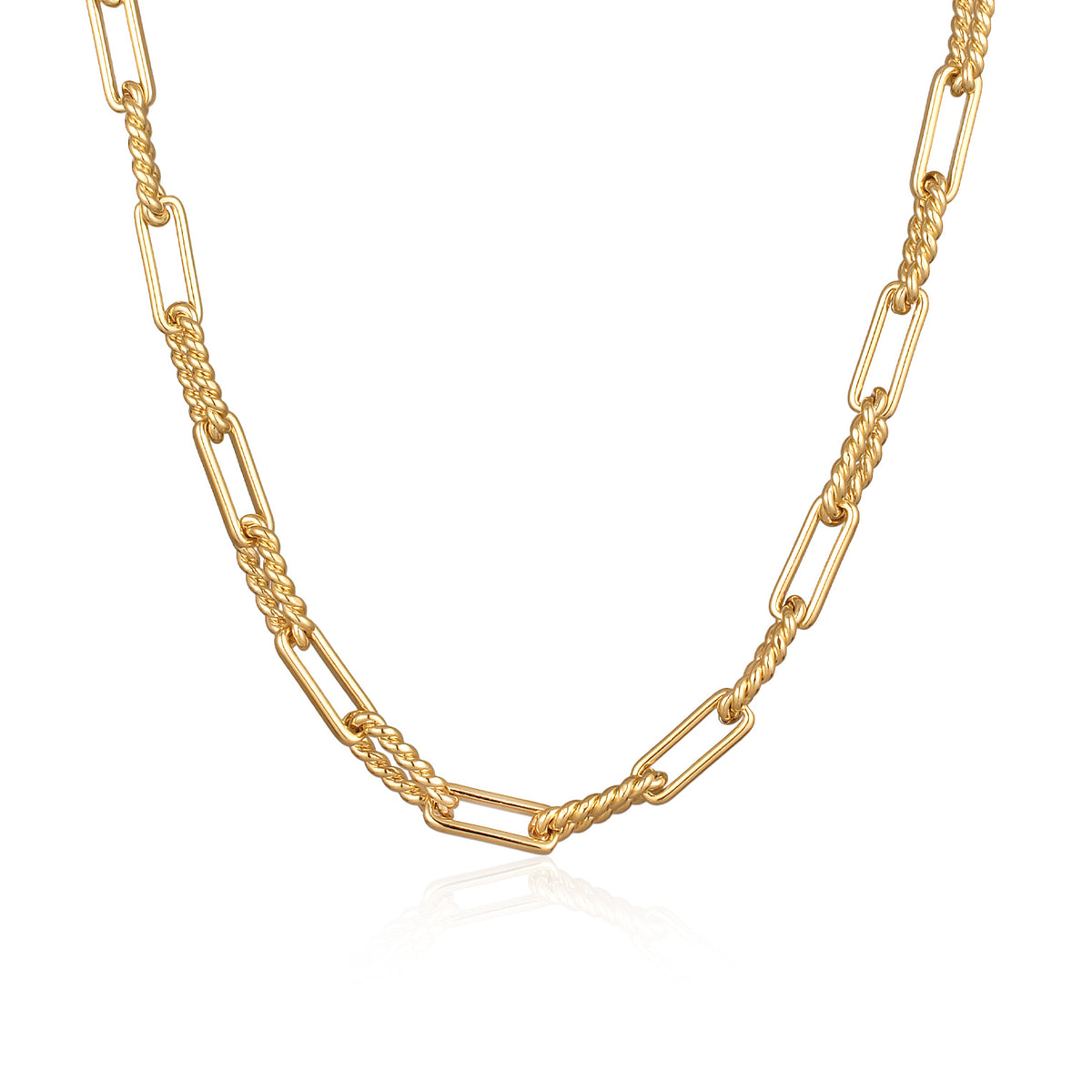 Gold - Elli | Glieder-Halskette Basic | Messing