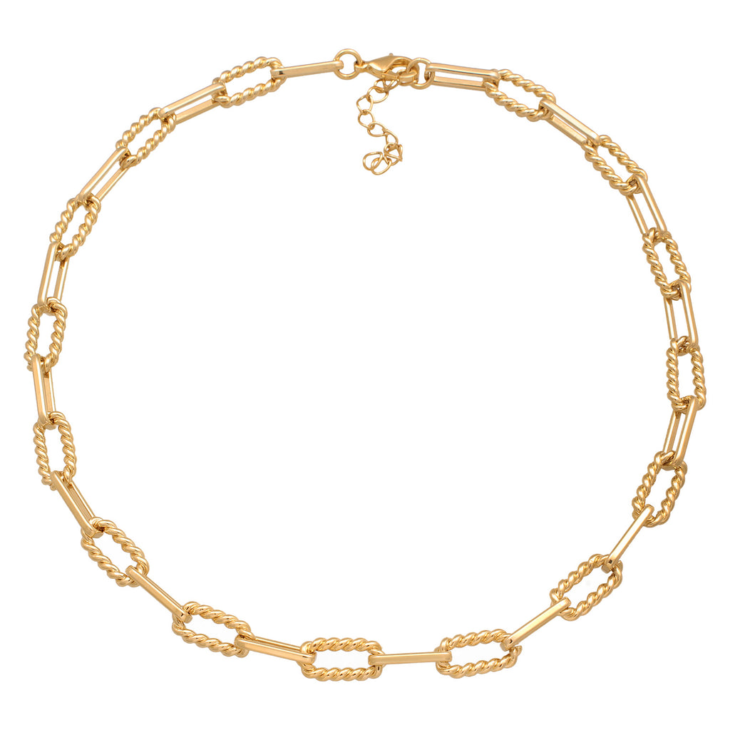 Gold - Elli | Glieder-Halskette Basic | Messing