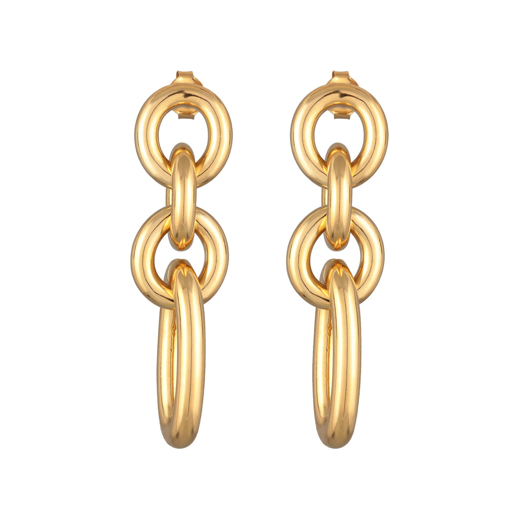 Gold - Elli | Ohrstecker Glieder | Messing
