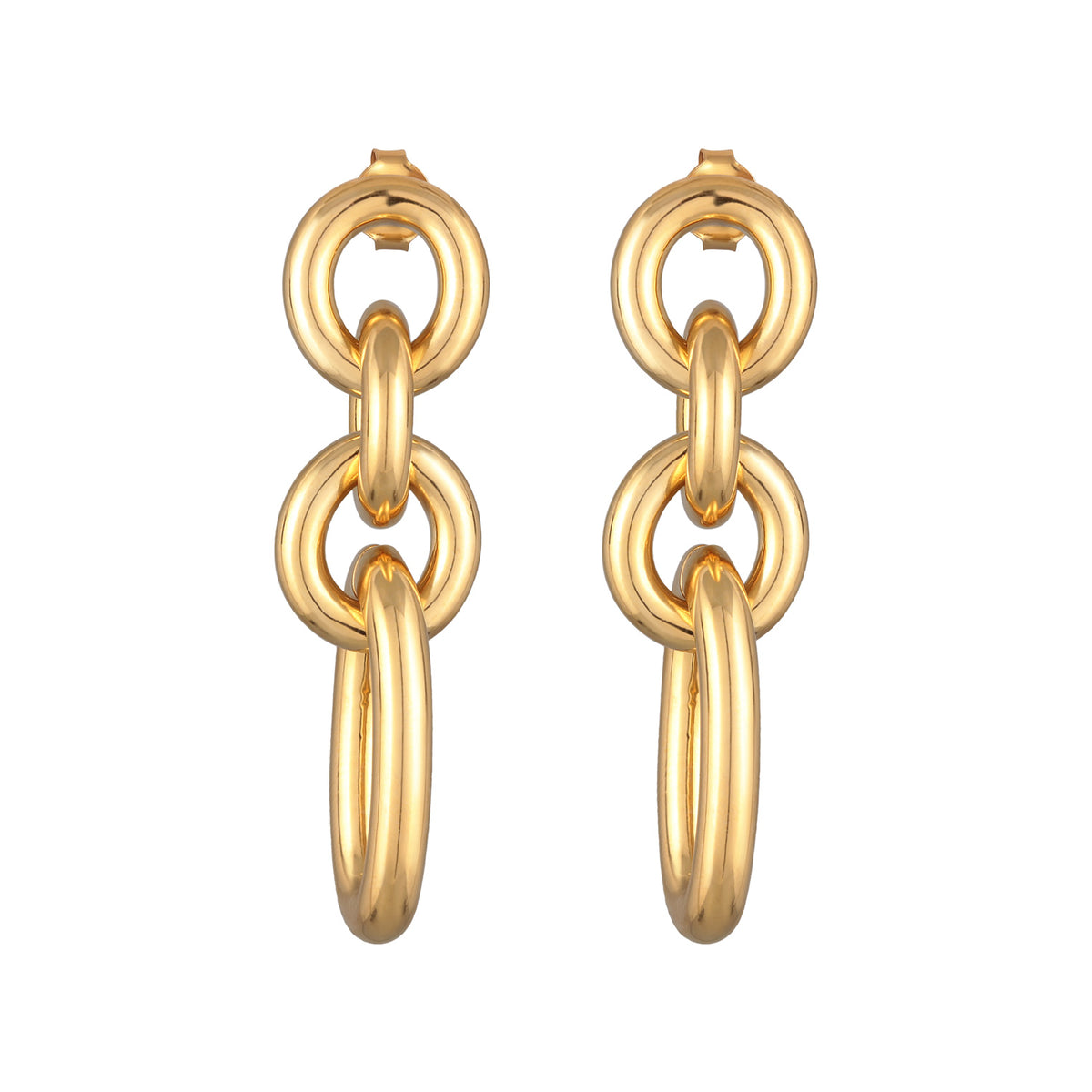 Gold - Elli | Ohrstecker Glieder | Messing