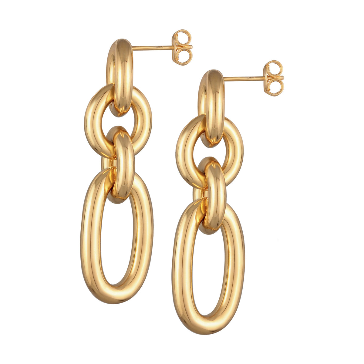 Gold - Elli | Ohrstecker Glieder | Messing