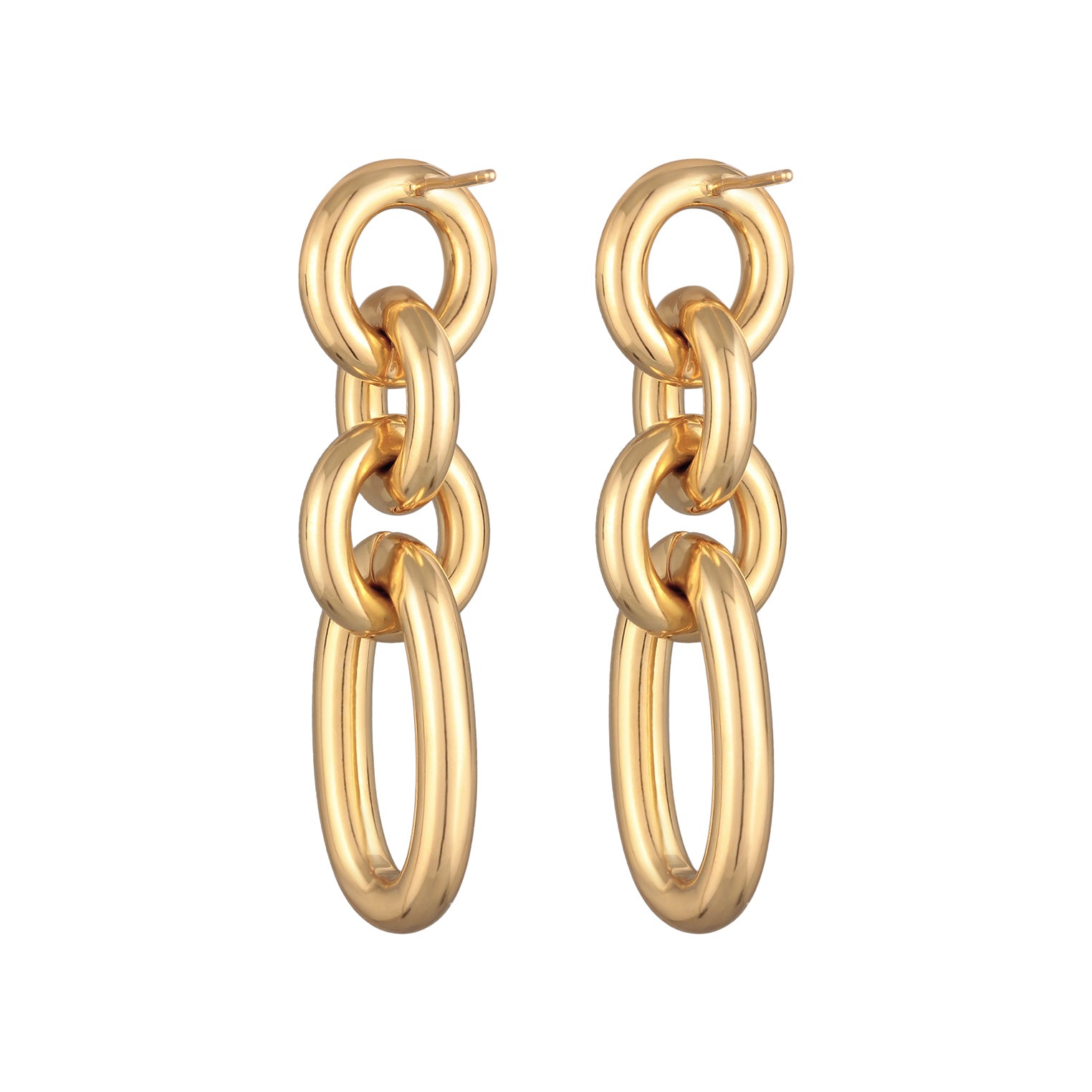 Gold - Elli | Ohrstecker Glieder | Messing