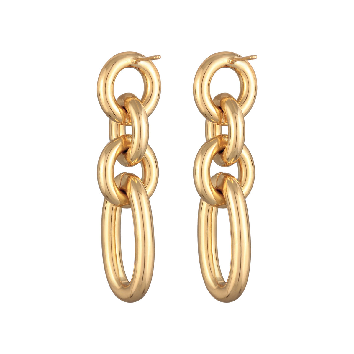 Gold - Elli | Ohrstecker Glieder | Messing