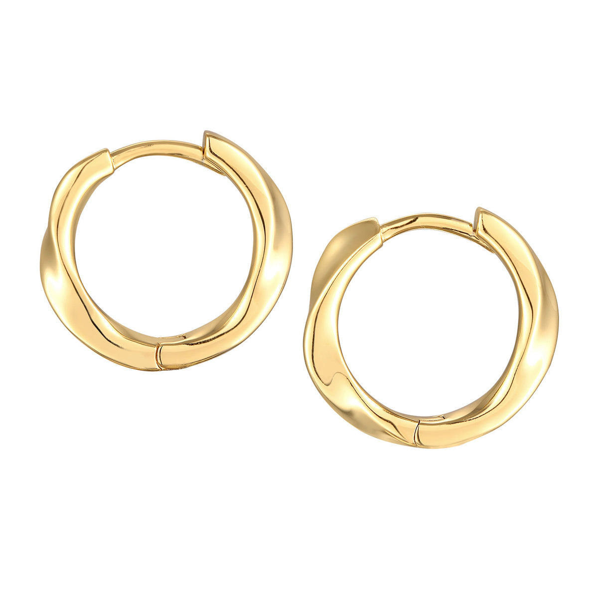 Gold - Elli | Creolen Twisted Organic | Messing