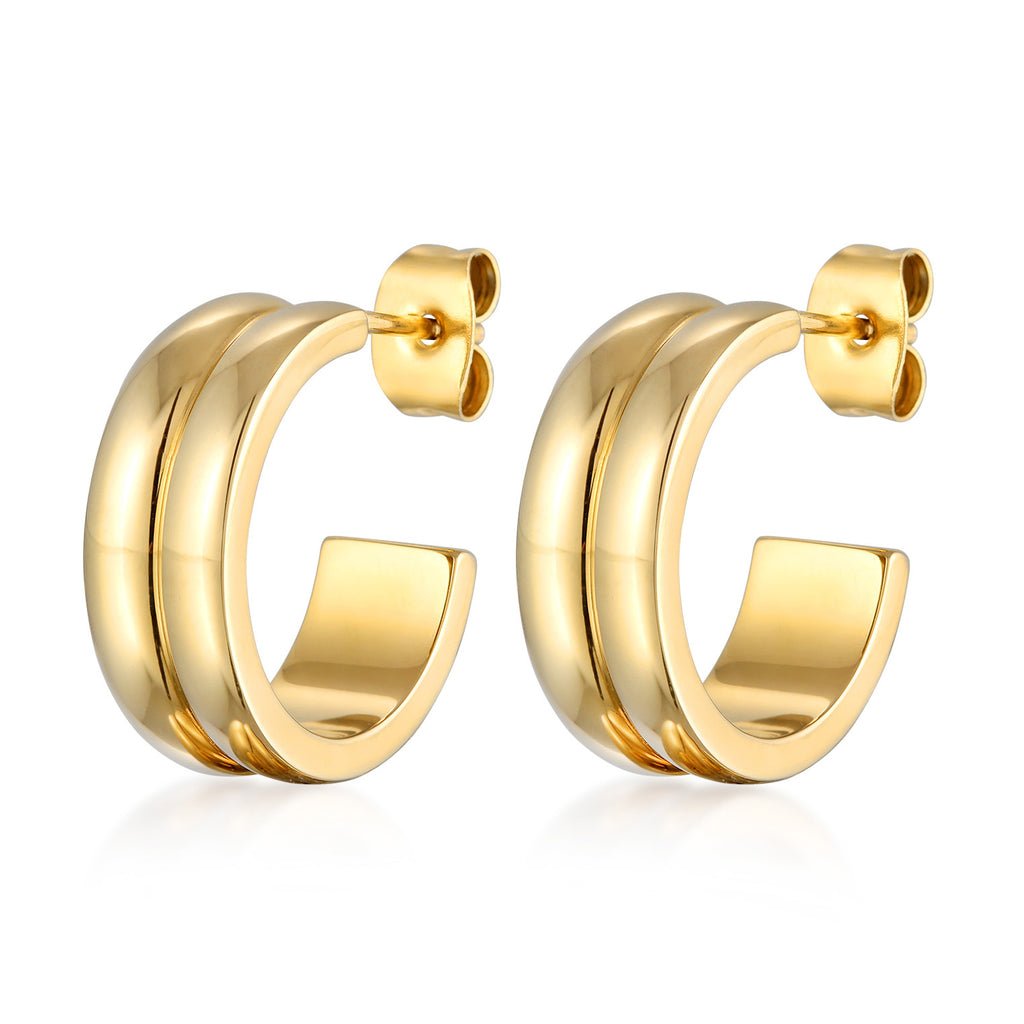 Gold - Elli | Creolen Stecker | Messing