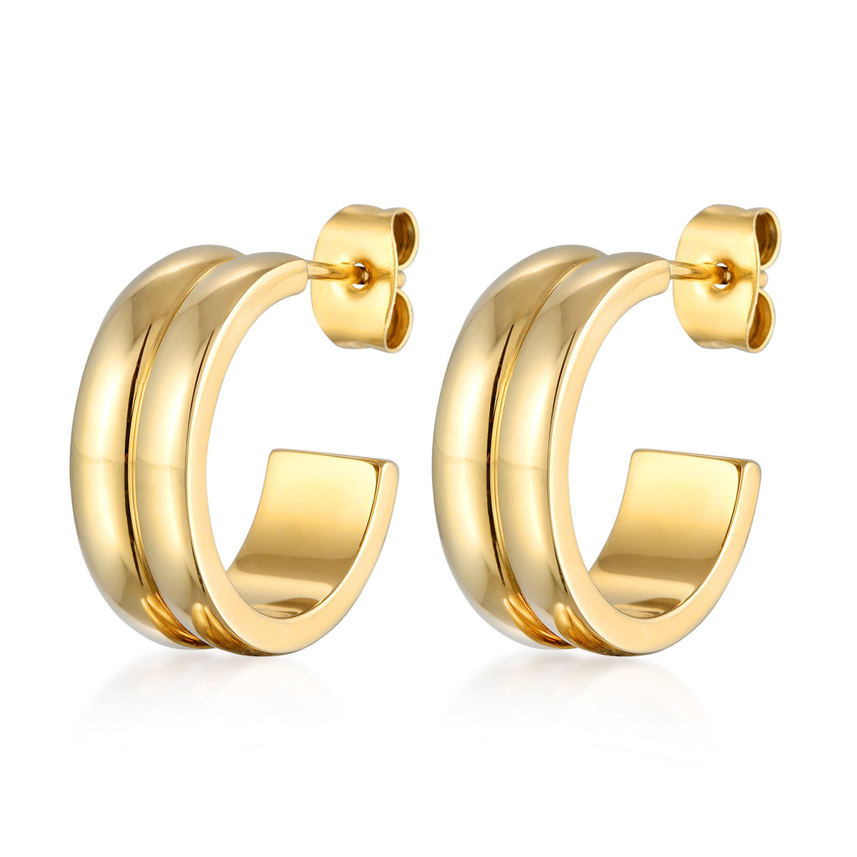 Gold - Elli | Creolen Stecker | Messing
