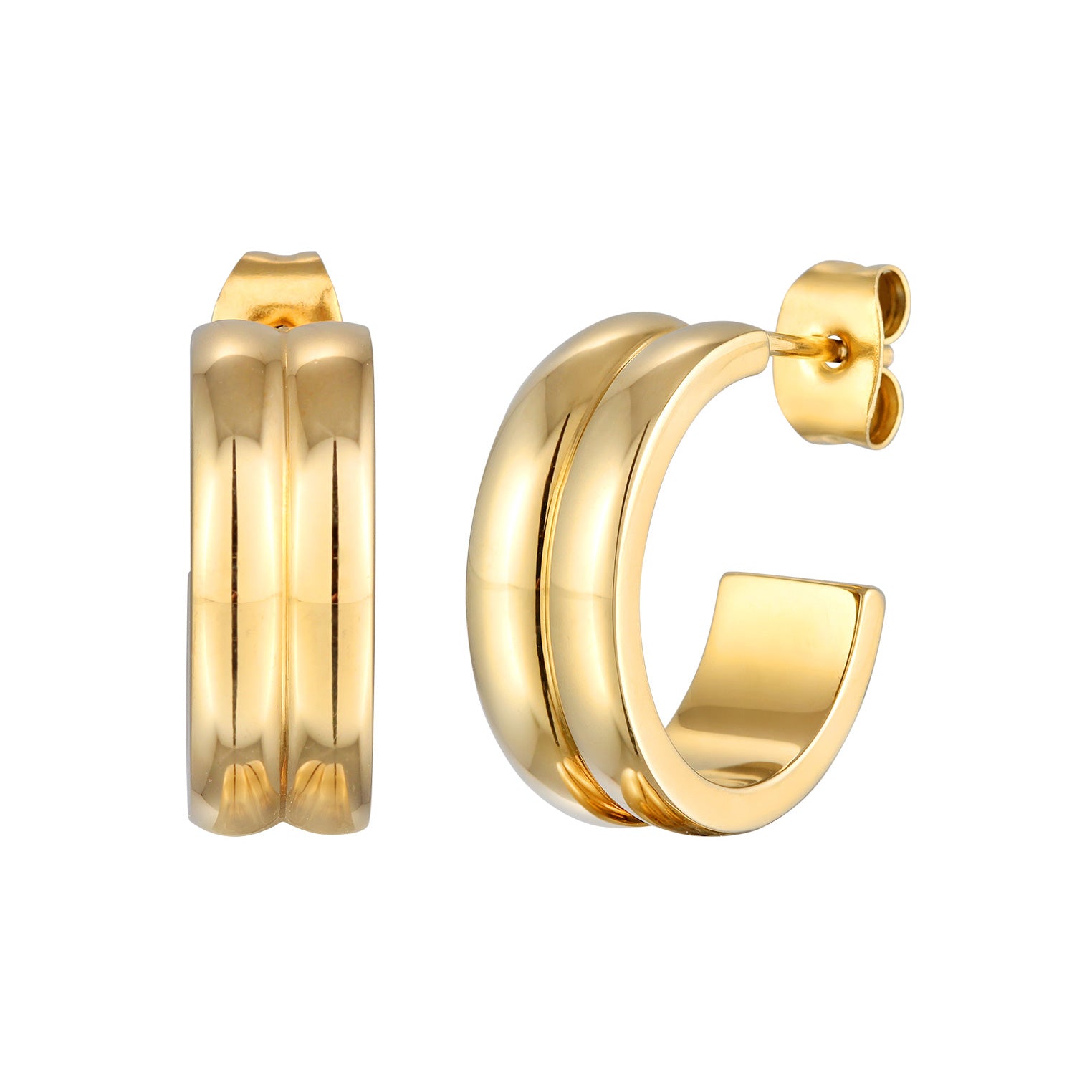 Gold - Elli | Creolen Stecker | Messing