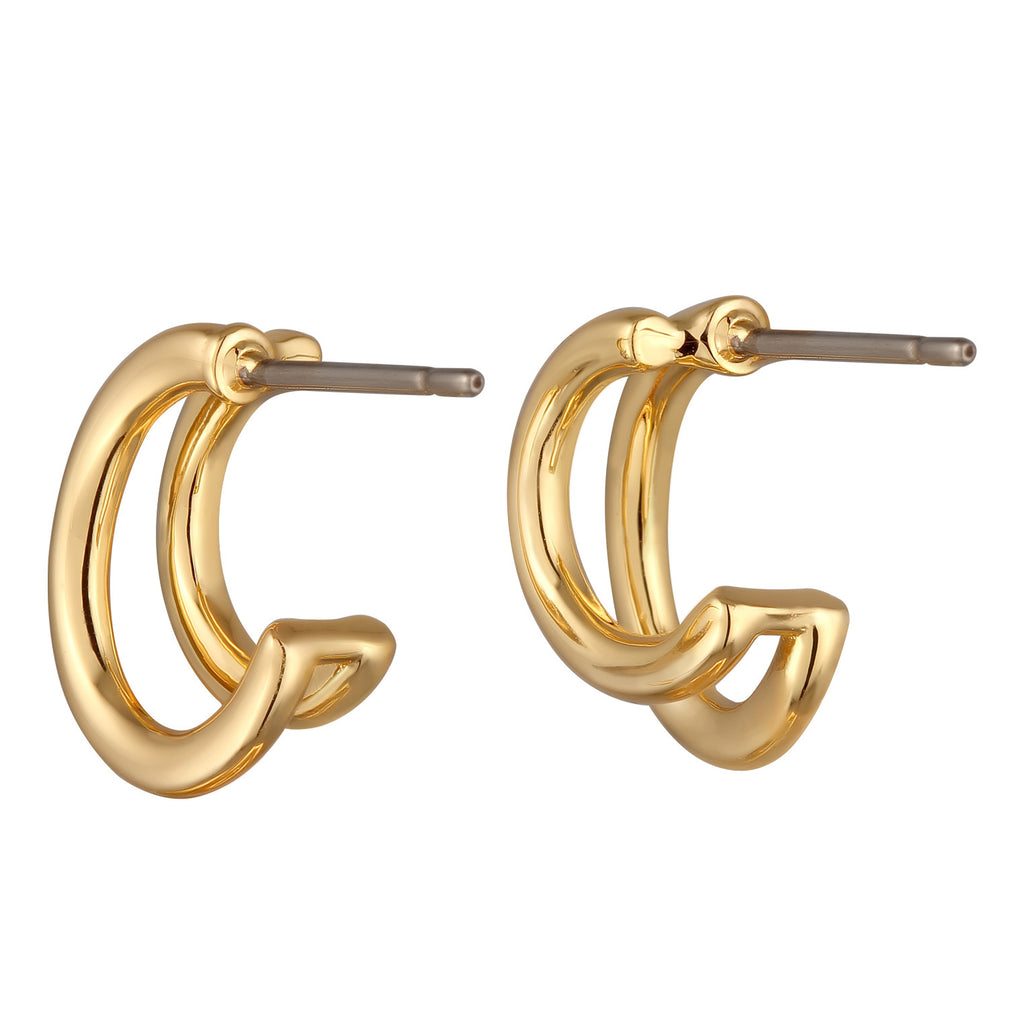 Gold - Elli | Creolen Stecker Offen | Messing