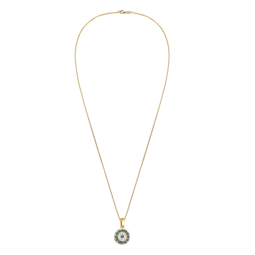 Gold - Elli | Halskette | Mit Kristallen von Swarovski® (Blau) | 925er Sterling Silber Vergoldet