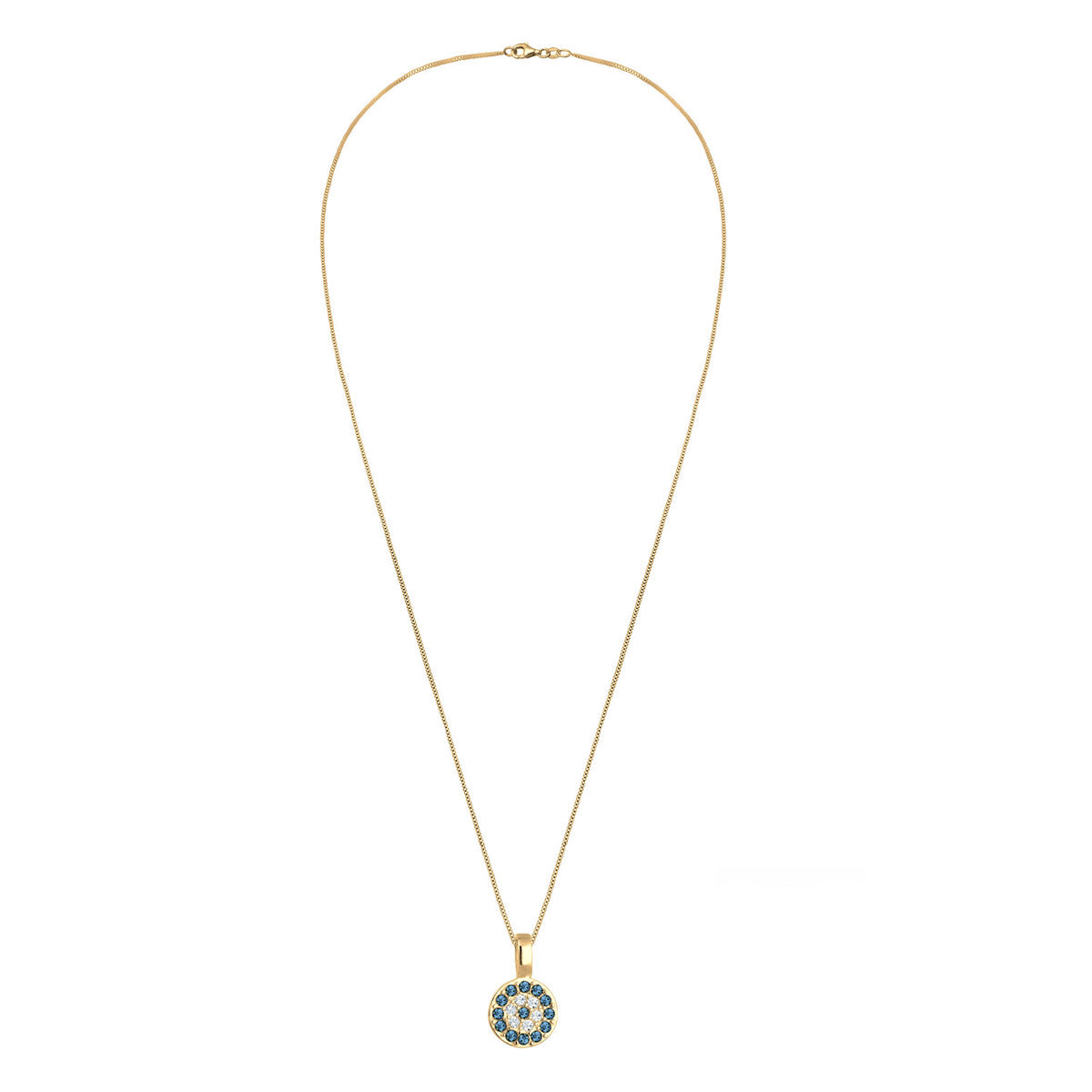 Gold - Elli | Halskette | Mit Kristallen von Swarovski® (Blau) | 925er Sterling Silber Vergoldet