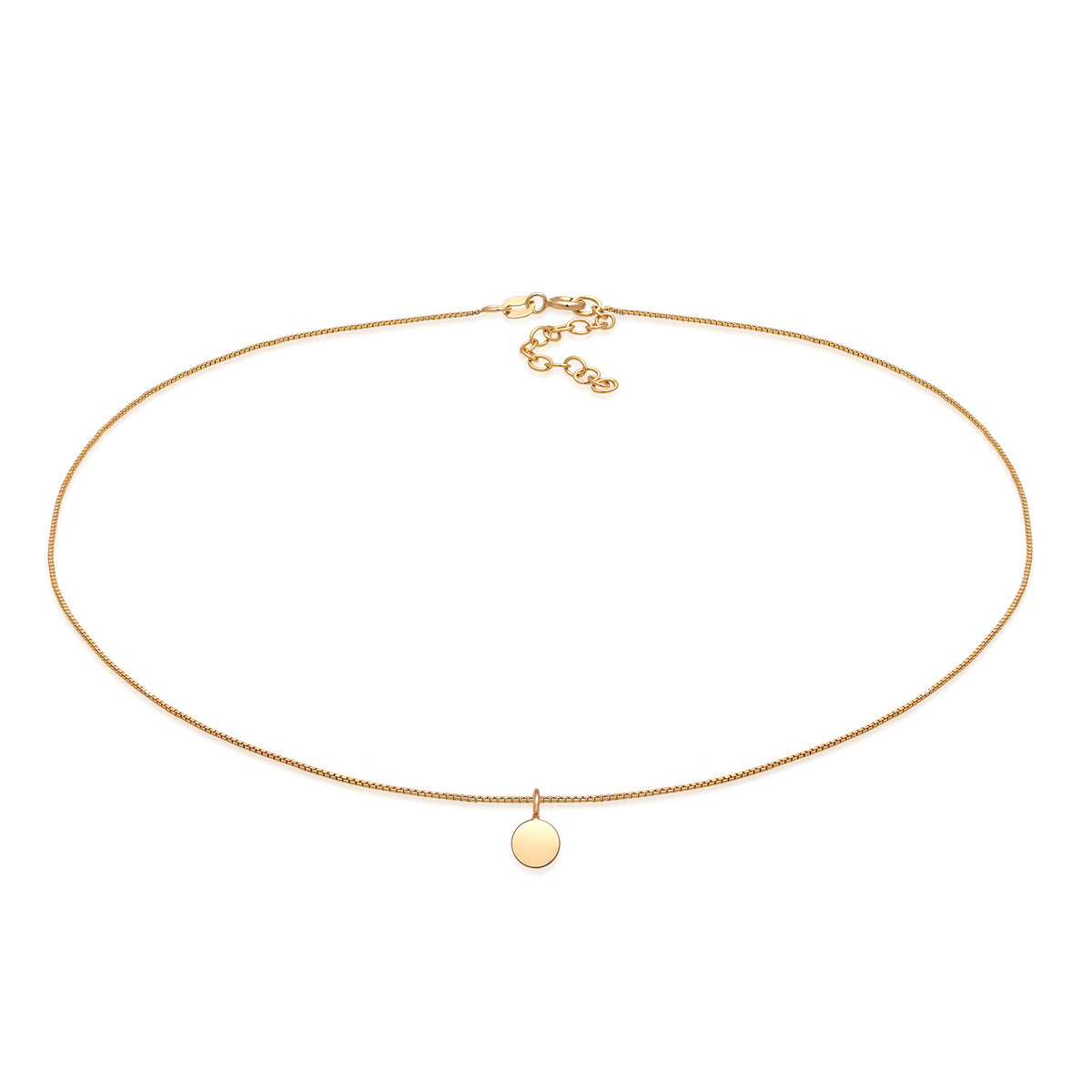 Gold - Elli | Halskette Plättchen | 925er Sterling Silber Vergoldet
