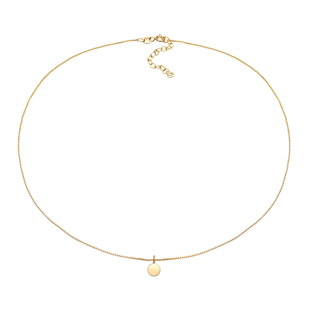 Gold - Elli | Halskette Plättchen | 925er Sterling Silber Vergoldet