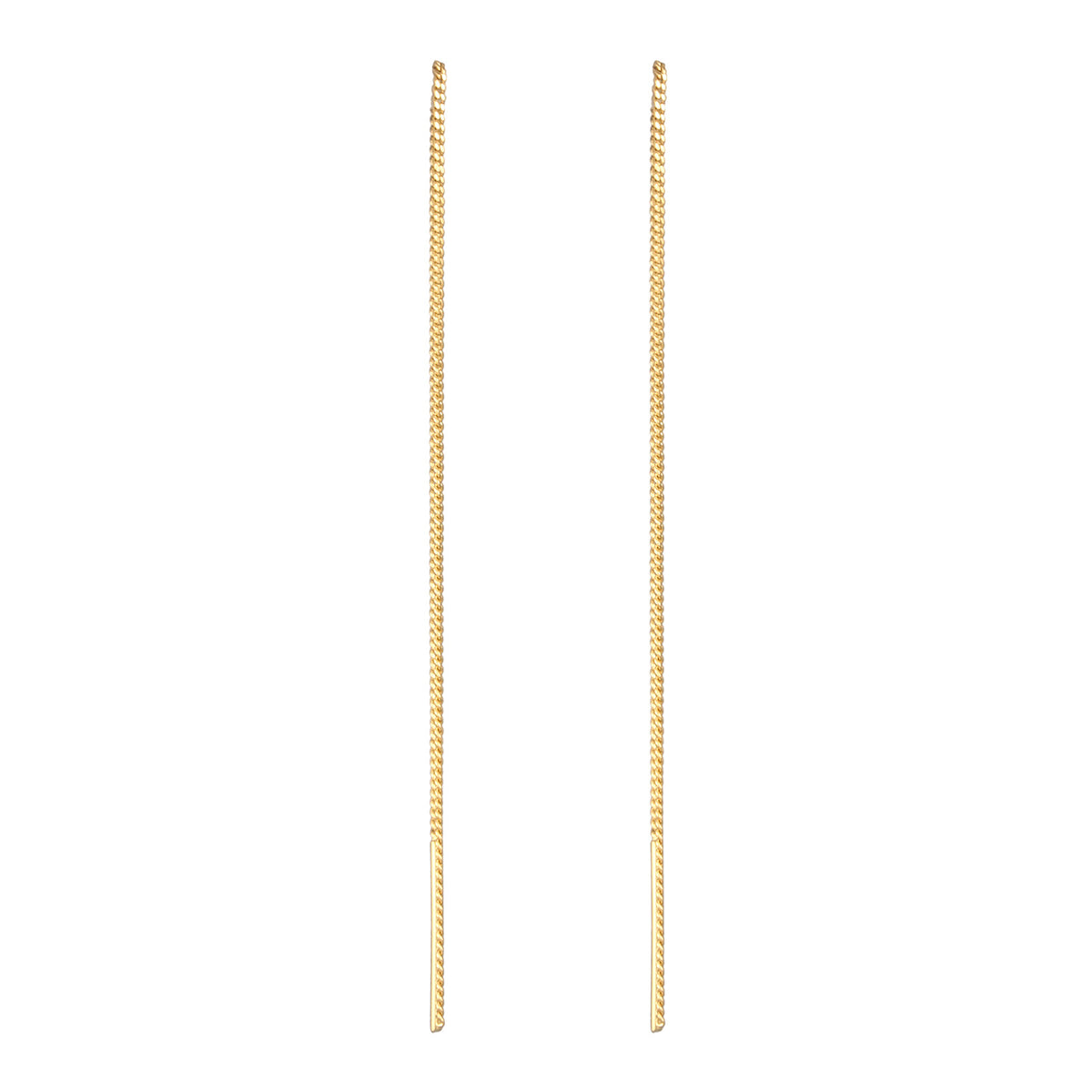 Gold - Elli PREMIUM | Ohrhänger Durchzieher Kette | 925er Sterling Silber Vergoldet