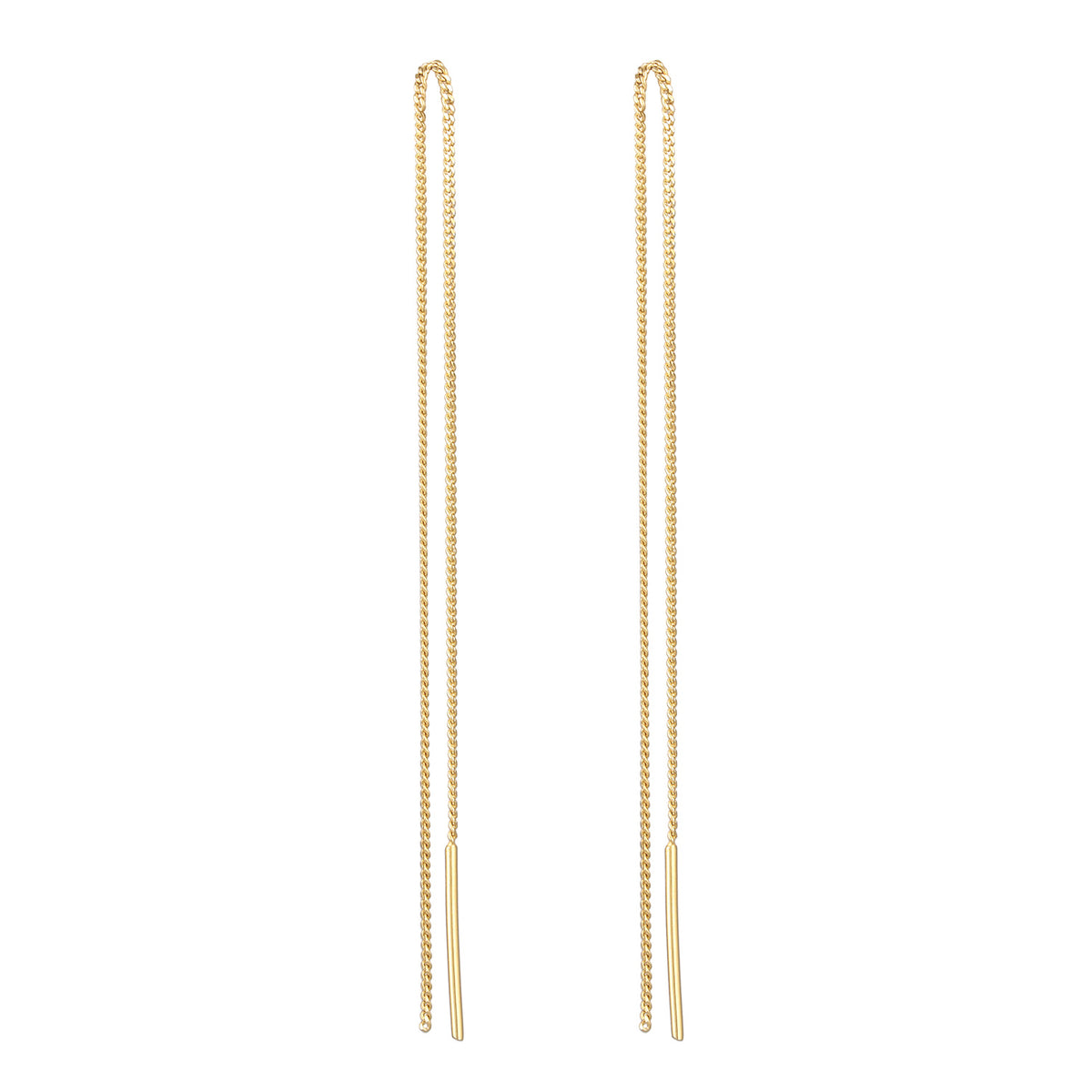 Gold - Elli PREMIUM | Ohrhänger Durchzieher Kette | 925er Sterling Silber Vergoldet