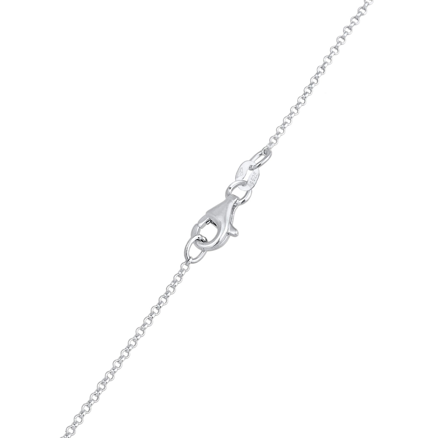 Silber - Elli | Halskette Anhänger Filigran | Kristalle (Weiß) | 925er Sterling Silber