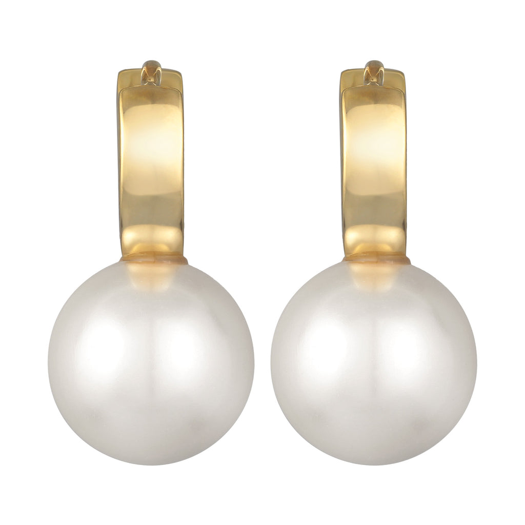 Gold - Elli | Creolen Elegant | Glasperlen | 925er Sterling Silber Vergoldet