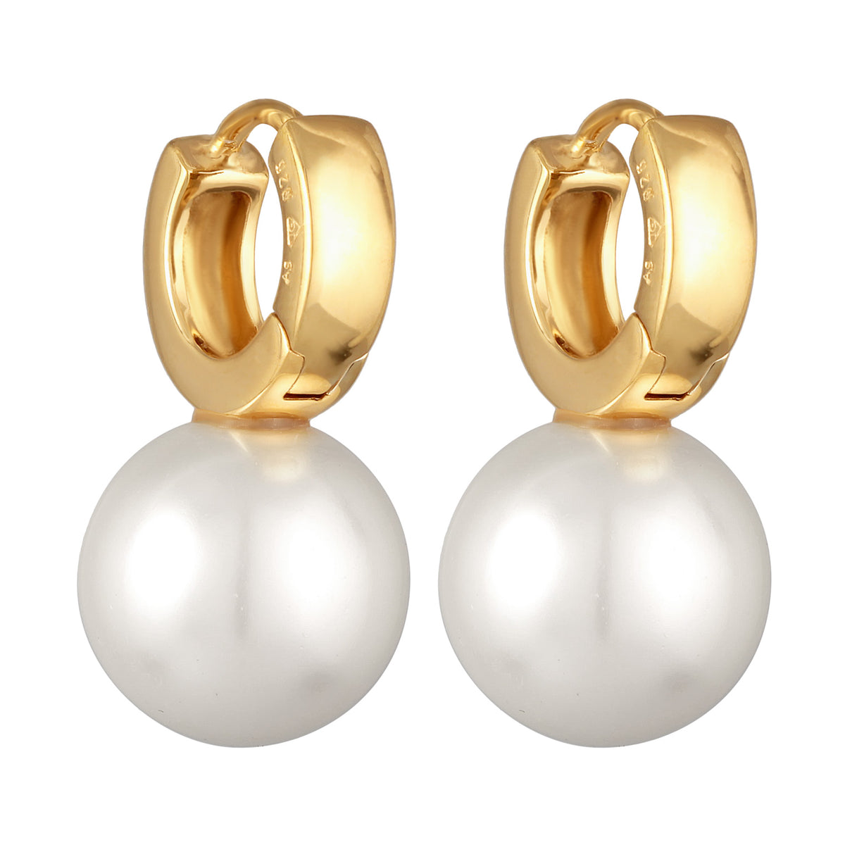 Gold - Elli | Creolen Elegant | Glasperlen | 925er Sterling Silber Vergoldet