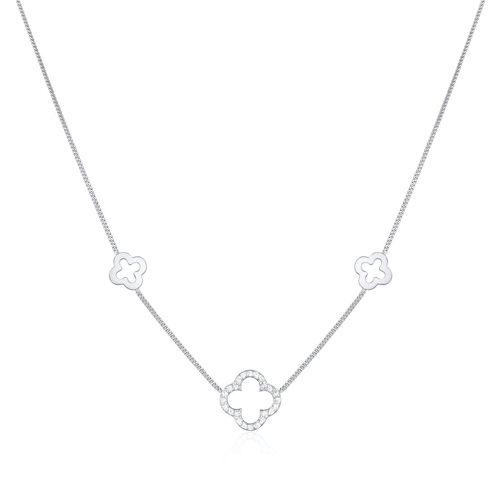 Silber - Elli | Halskette Kleeblatt Symbol | 925er Sterling Silber