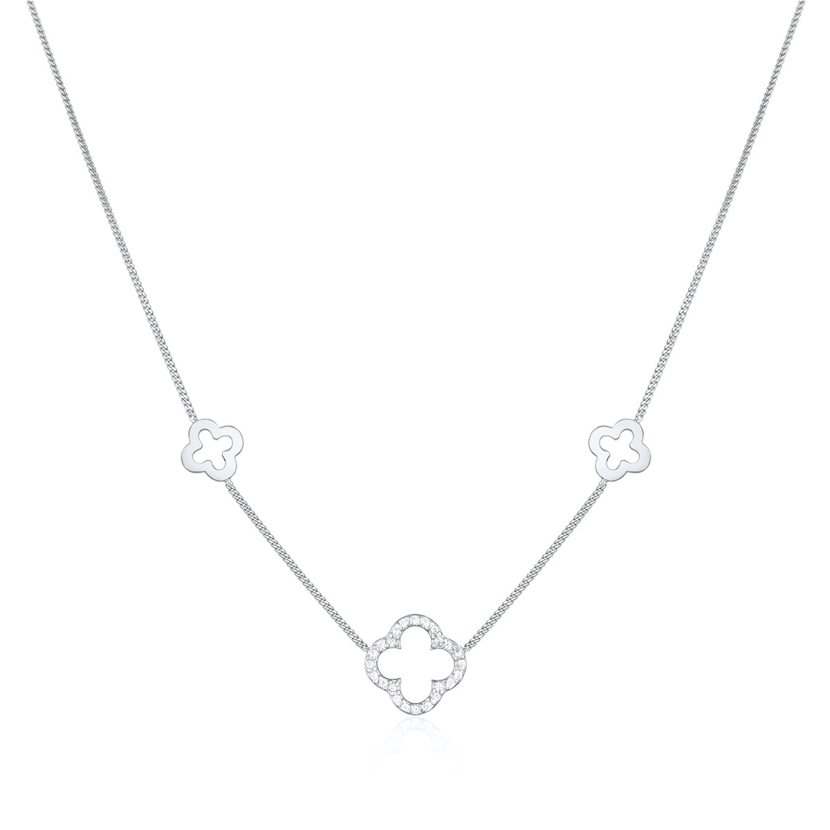Silber - Elli | Halskette Kleeblatt Symbol | 925er Sterling Silber