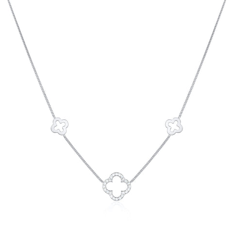 Silber - Elli | Halskette Kleeblatt Symbol | 925er Sterling Silber