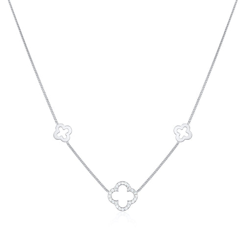 Silber - Elli | Halskette Kleeblatt Symbol | 925er Sterling Silber