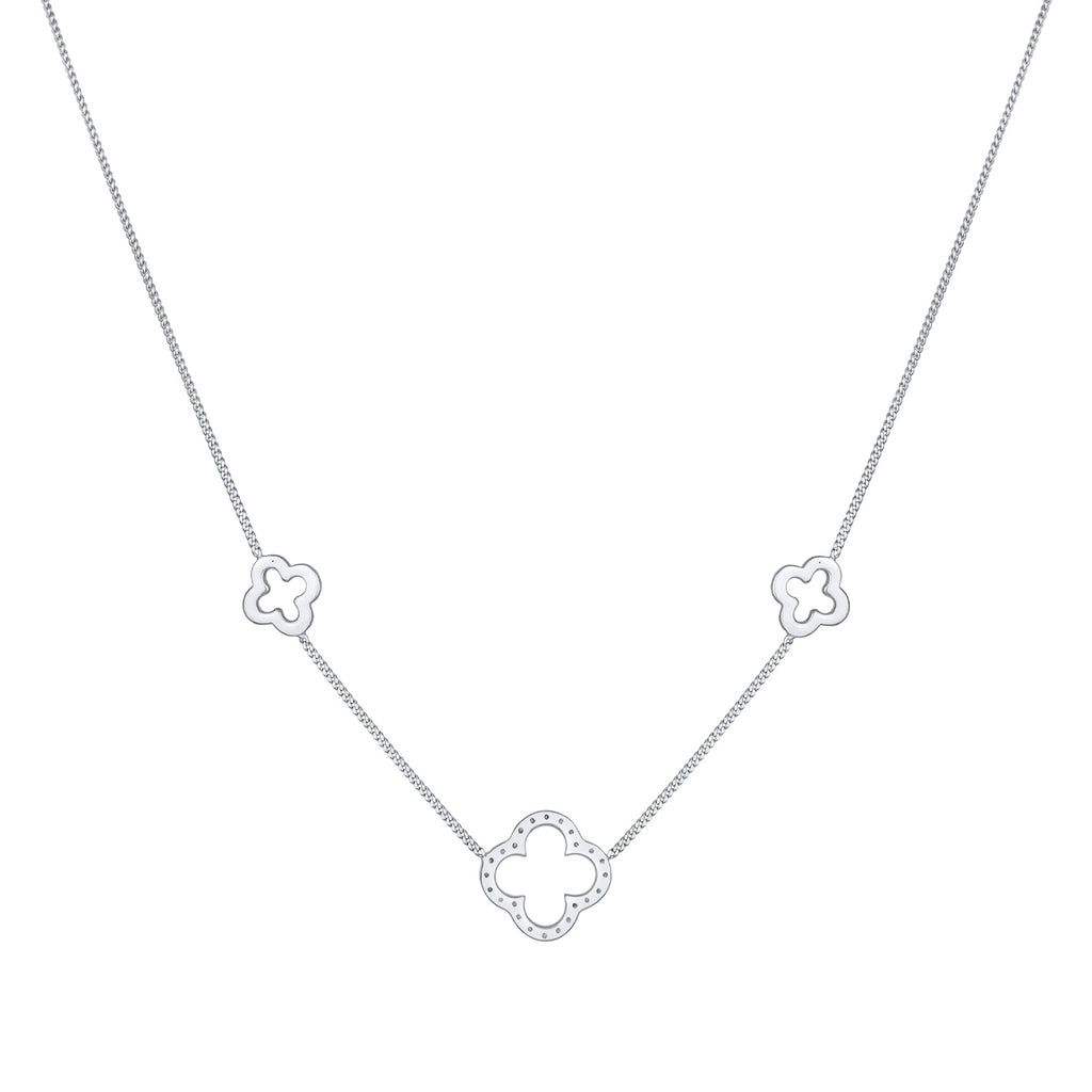 Silber - Elli | Halskette Kleeblatt Symbol | 925er Sterling Silber
