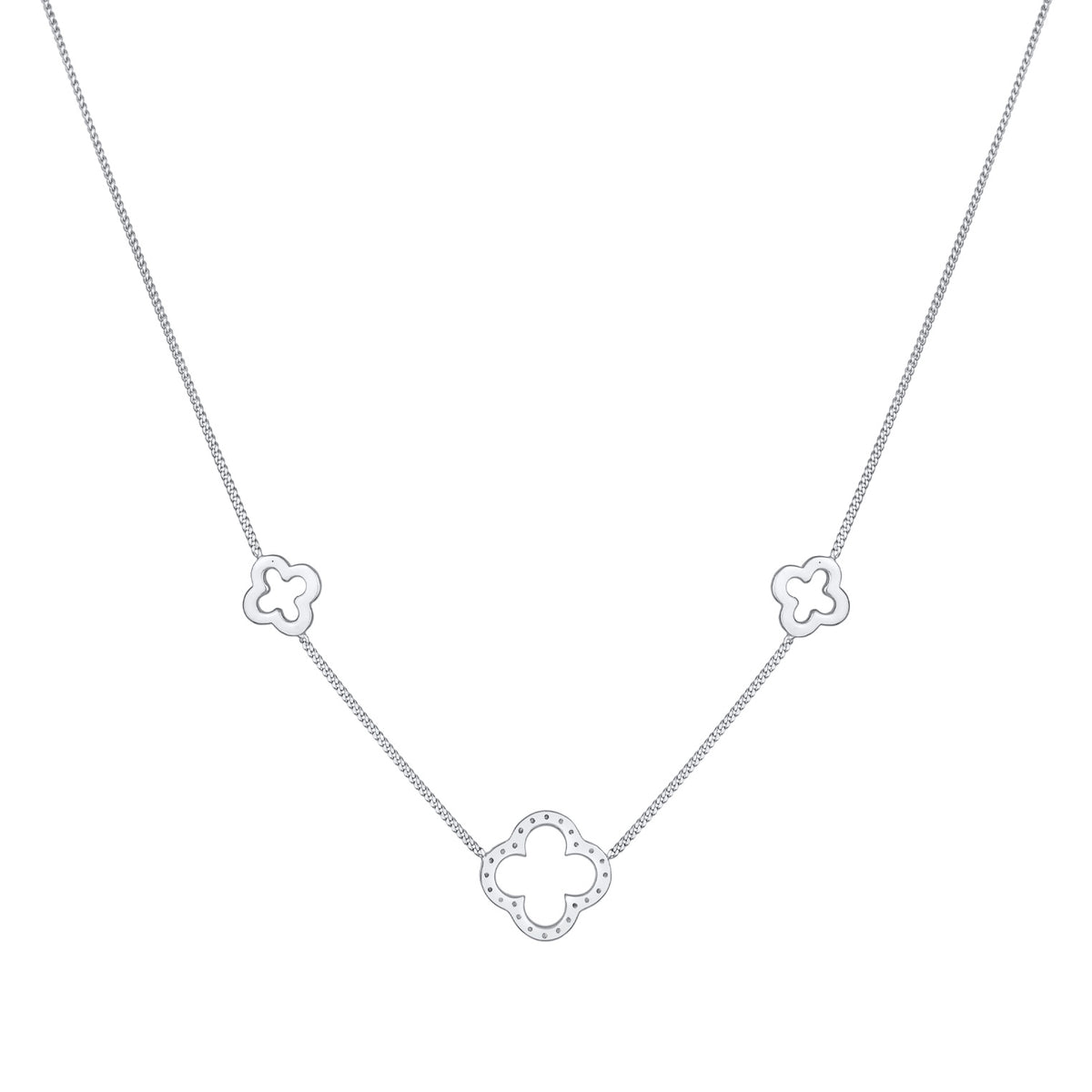 Silber - Elli | Halskette Kleeblatt Symbol | 925er Sterling Silber