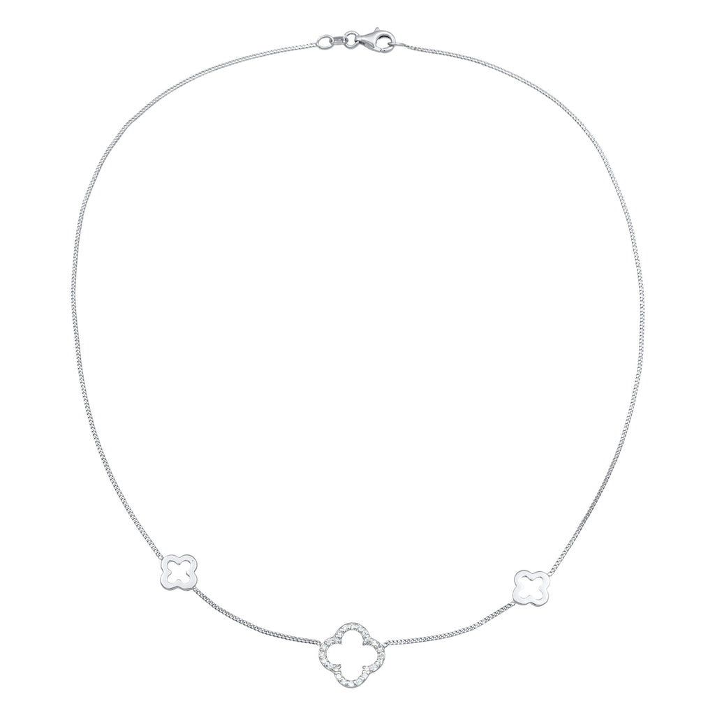 Silber - Elli | Halskette Kleeblatt Symbol | 925er Sterling Silber