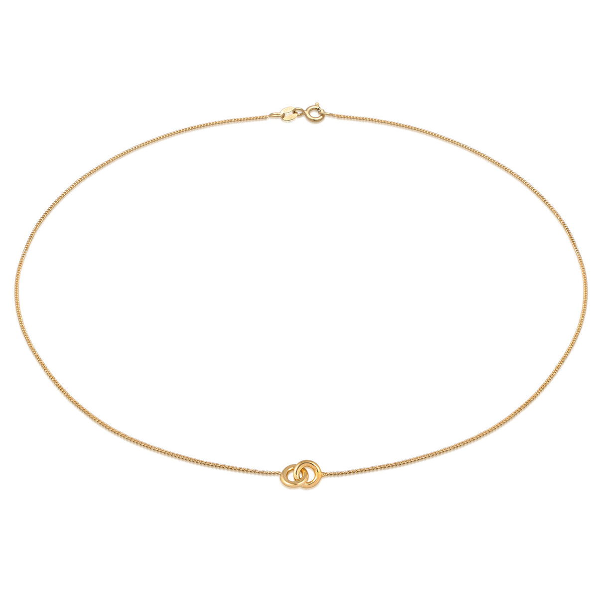 Gold - Elli | Choker Kreis Minimal | 925er Sterling Silber Vergoldet