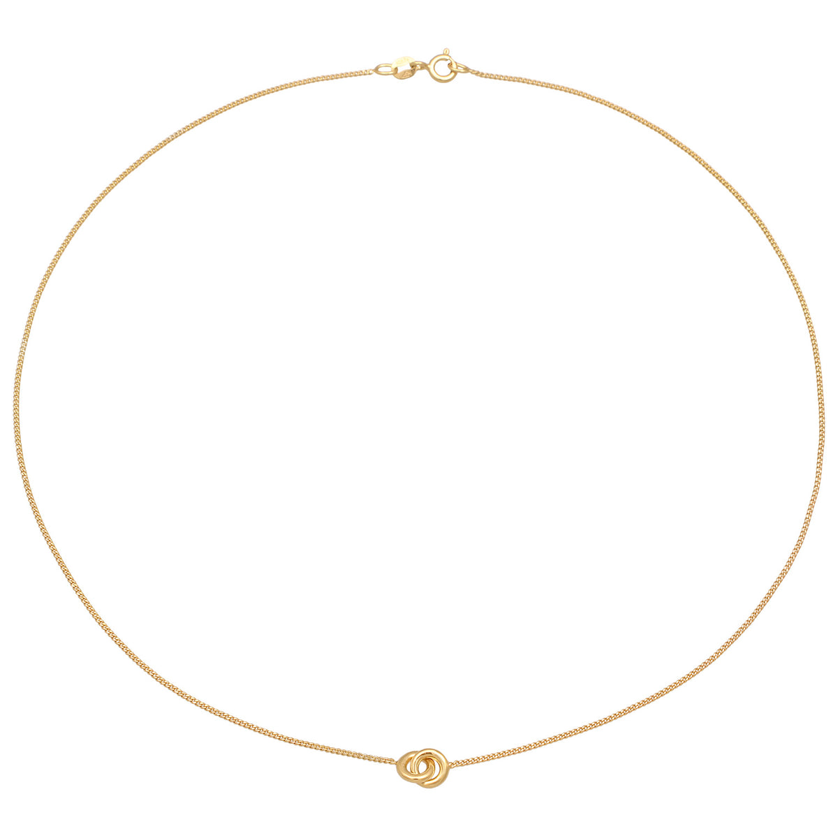 Gold - Elli | Choker Kreis Minimal | 925er Sterling Silber Vergoldet