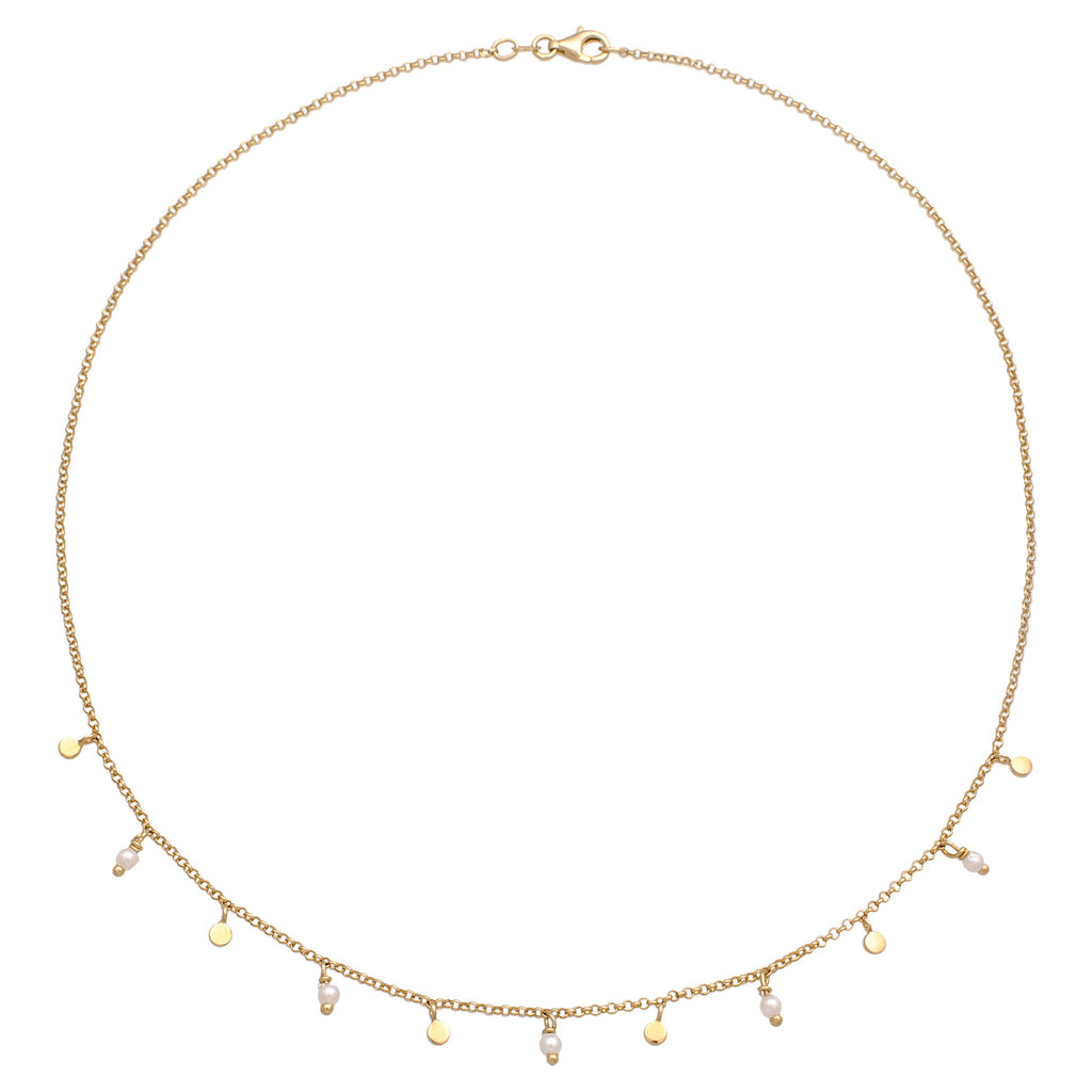 Gold - Elli | Halskette Plättchen | 925er Sterling Silber Vergoldet